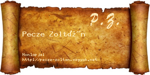 Pecze Zoltán névjegykártya